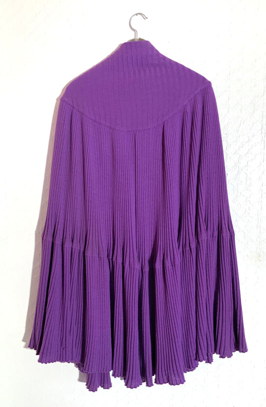 Cape en maille plissée violette Chacok Vintage