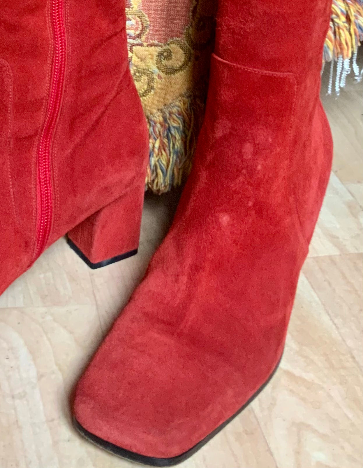 Bottes hautes rouges Yves Saint Laurent vintage