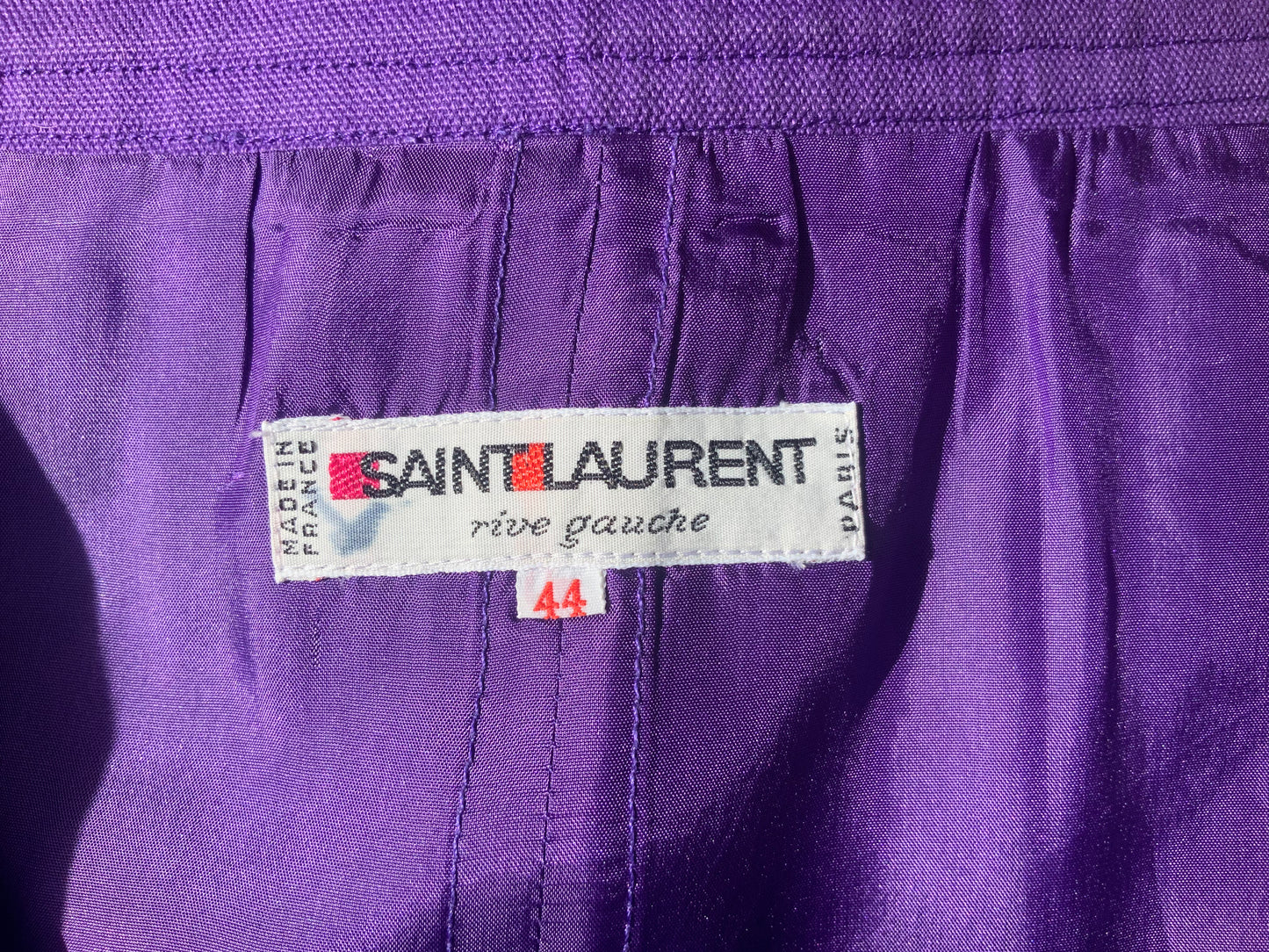 Jupe droite violette Yves Saint Laurent rive gauche vintage