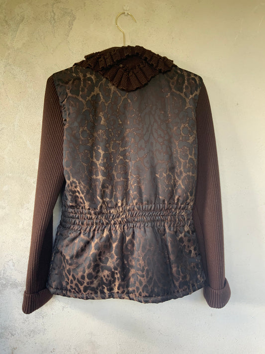 Veste imprimé panthère et maille Roberto Cavalli