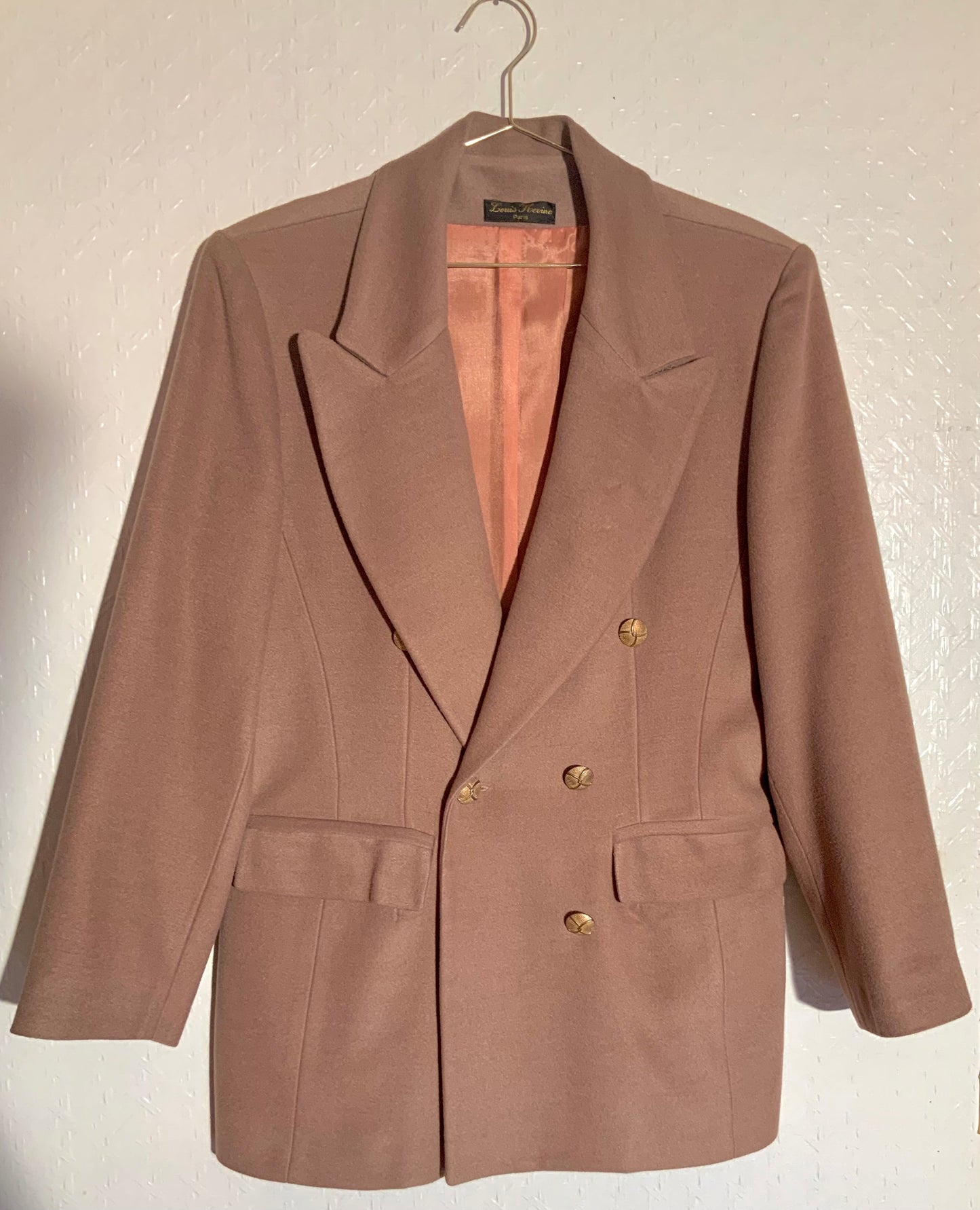 Blazer croisé camel laine et soie Vintage