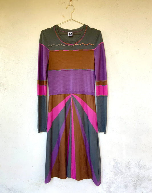 Robe en maille multicolore Missoni Vintage