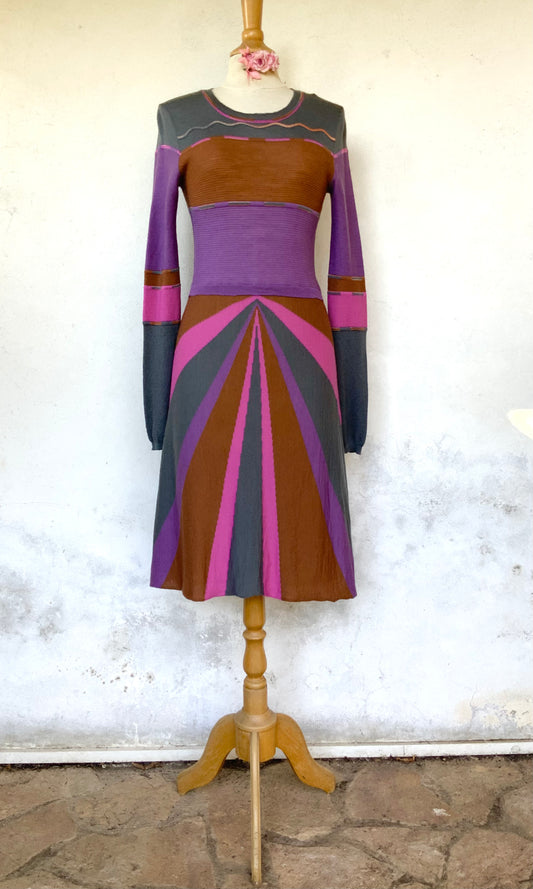 Robe en maille multicolore Missoni Vintage