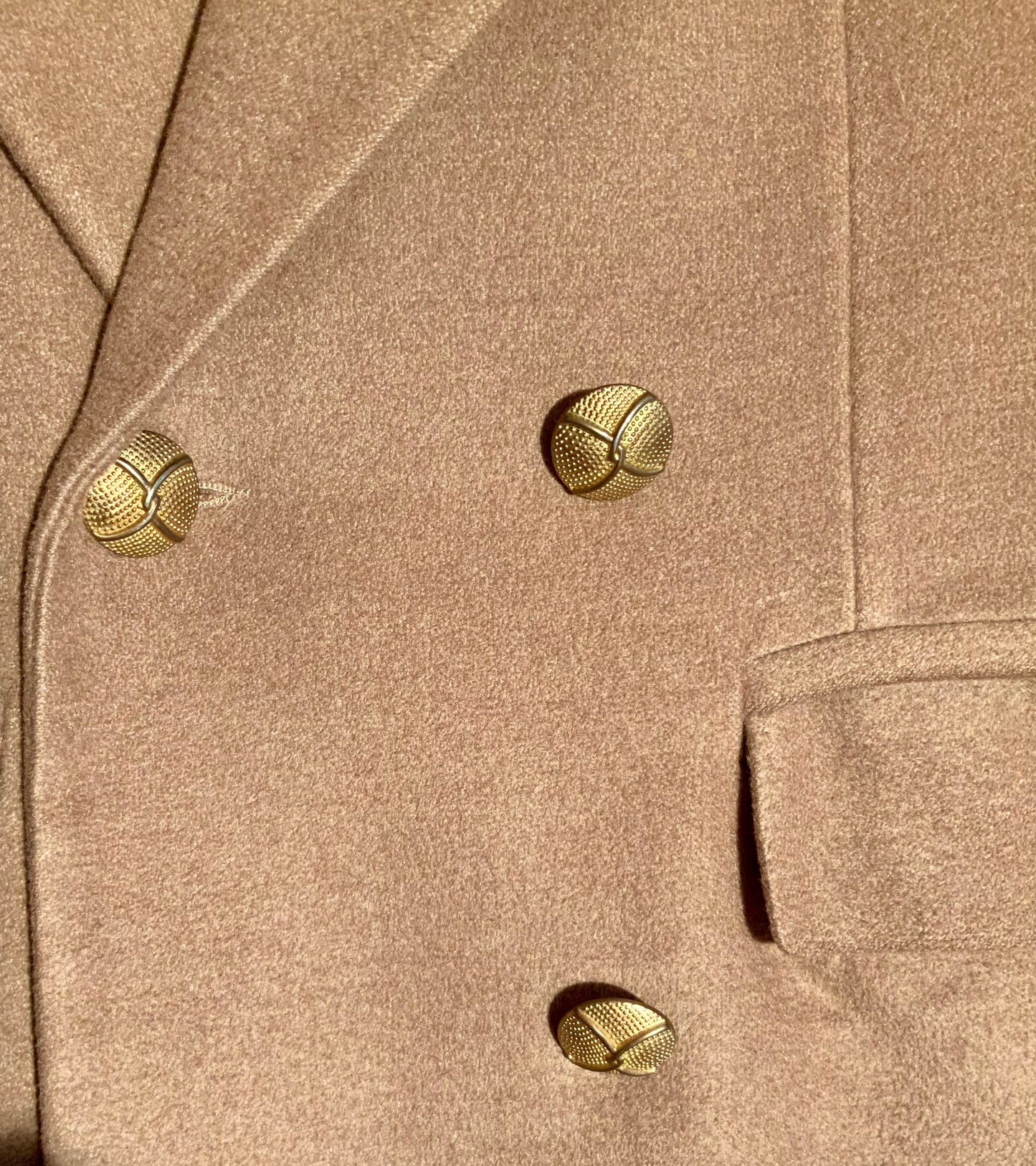 Blazer croisé camel laine et soie Vintage