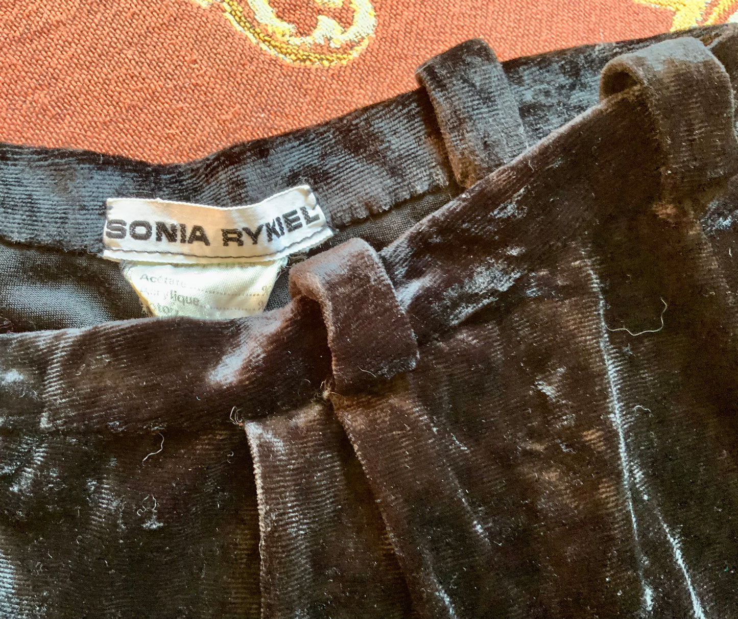 Pantalon et veste en velours noir Sonia Rykiel vintage