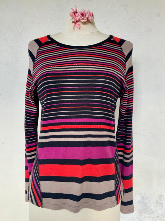 T-shirt manches longues multicolore Sonia Rykiel vintage