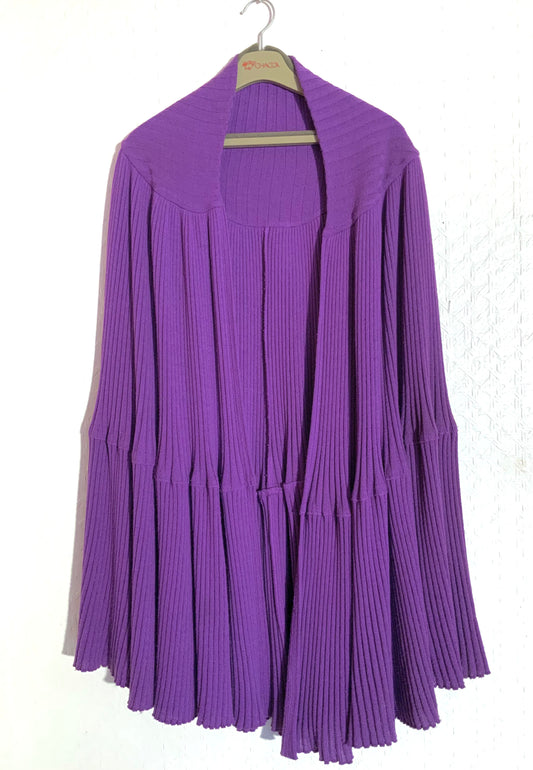 Cape en maille plissée violette Chacok Vintage