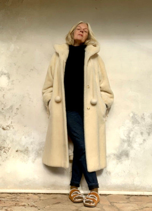 Manteau en lama écru Hartmann vintage