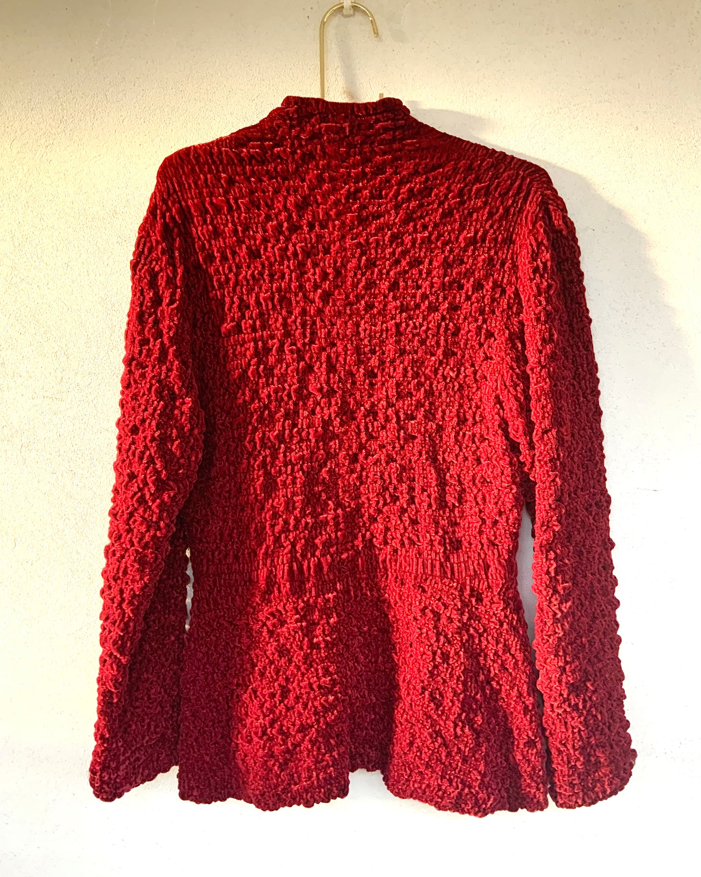 Veste en maille velours rouge Chacok vintage