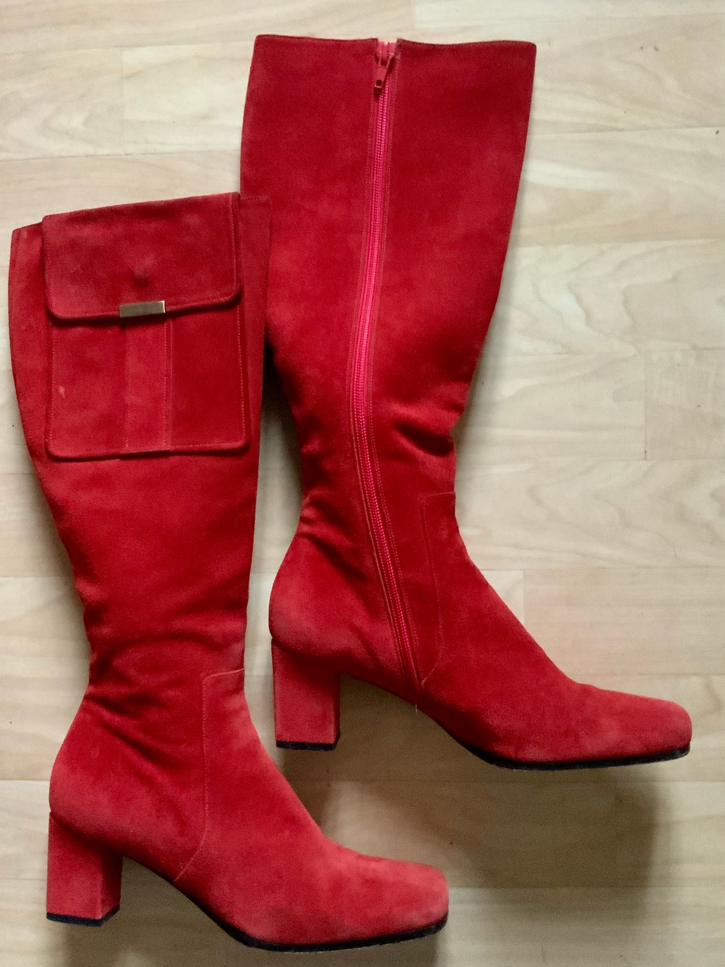 Bottes hautes rouges Yves Saint Laurent vintage