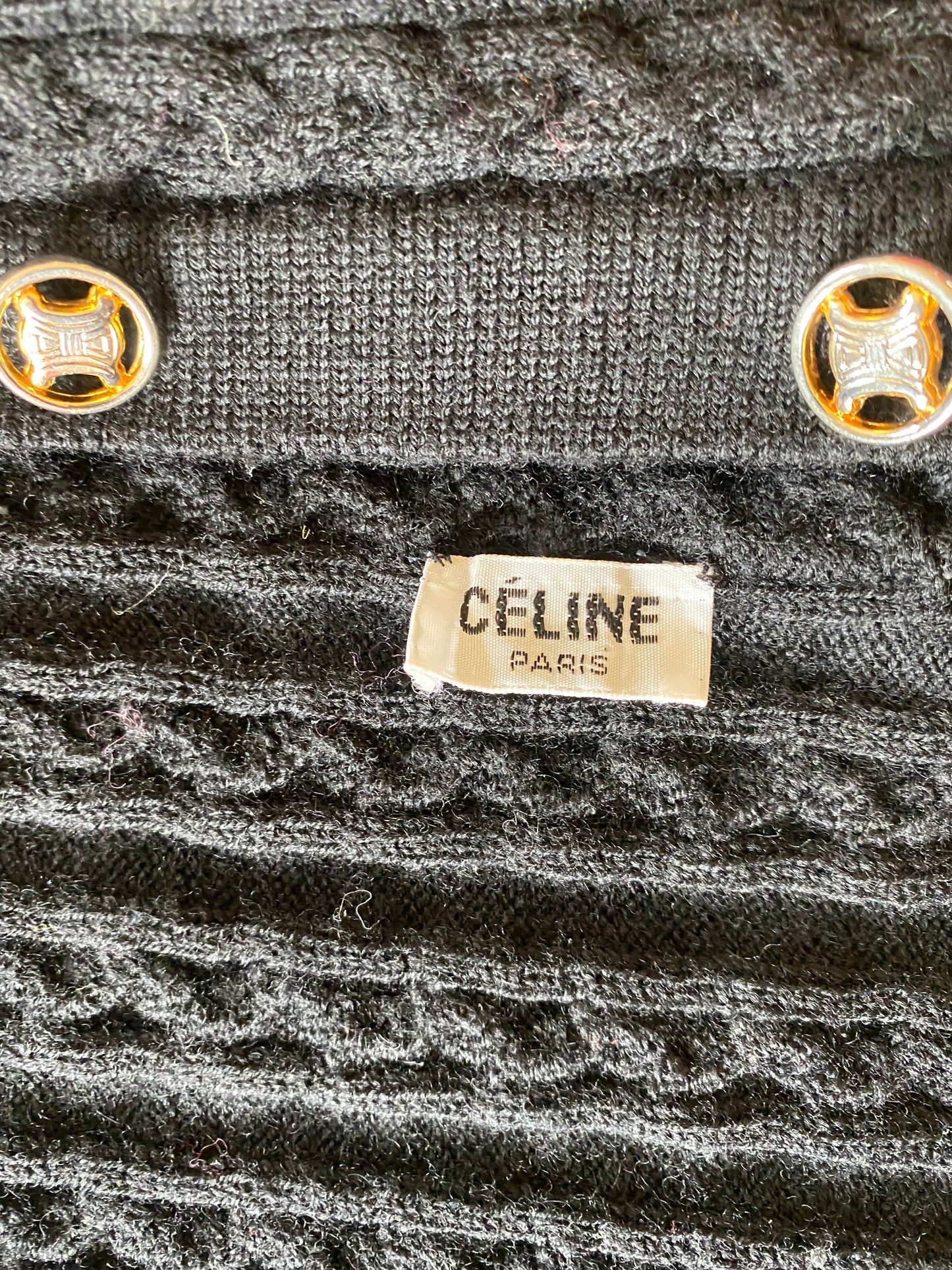 Gilet boutonné noir Céline Vintage