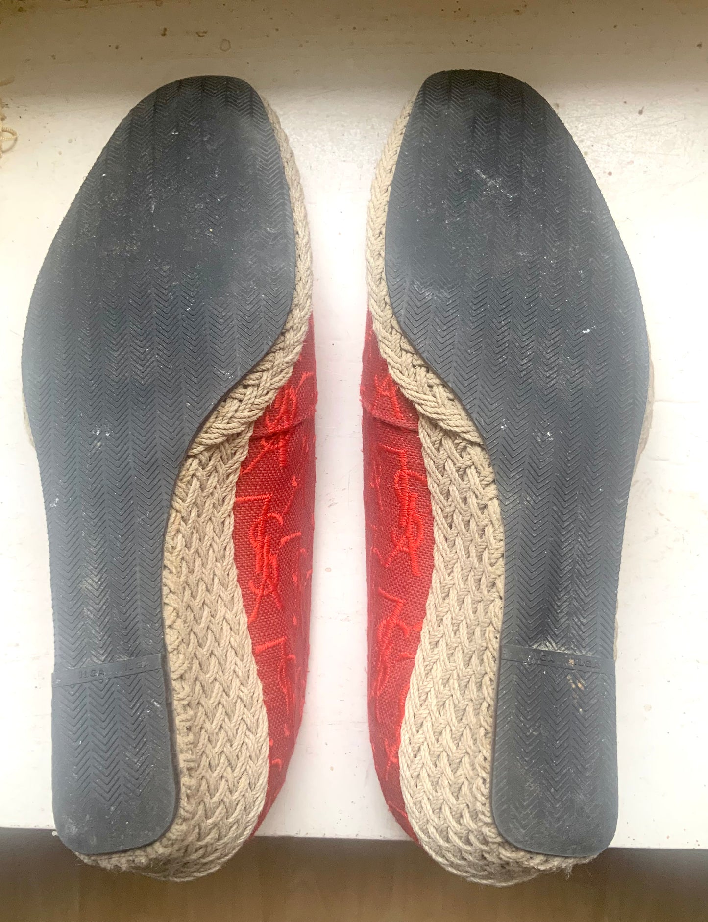 Espadrilles compensées rouges Yves Saint Laurent vintage