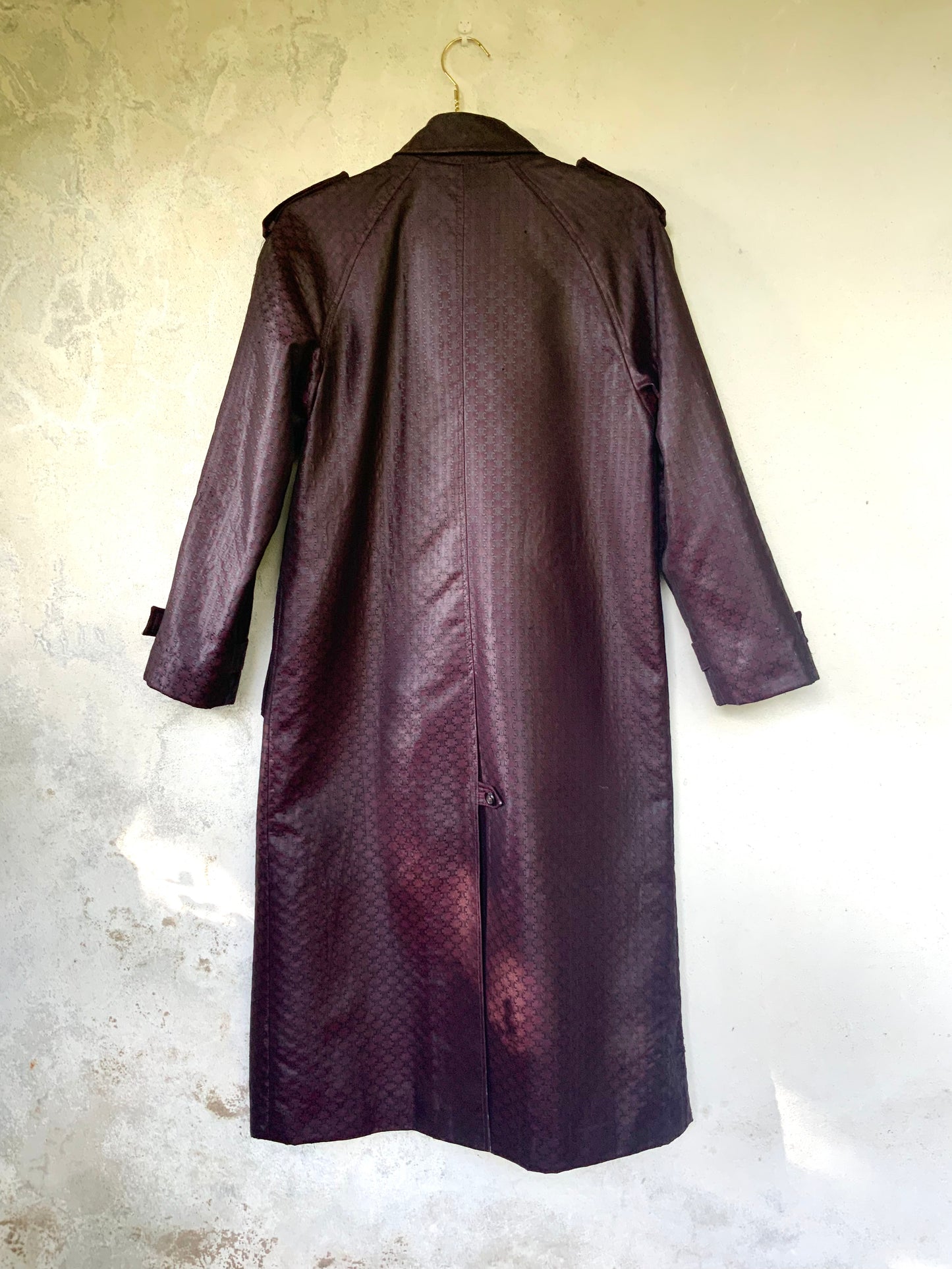 Trench-coat imperméable bordeaux CELINE vintage