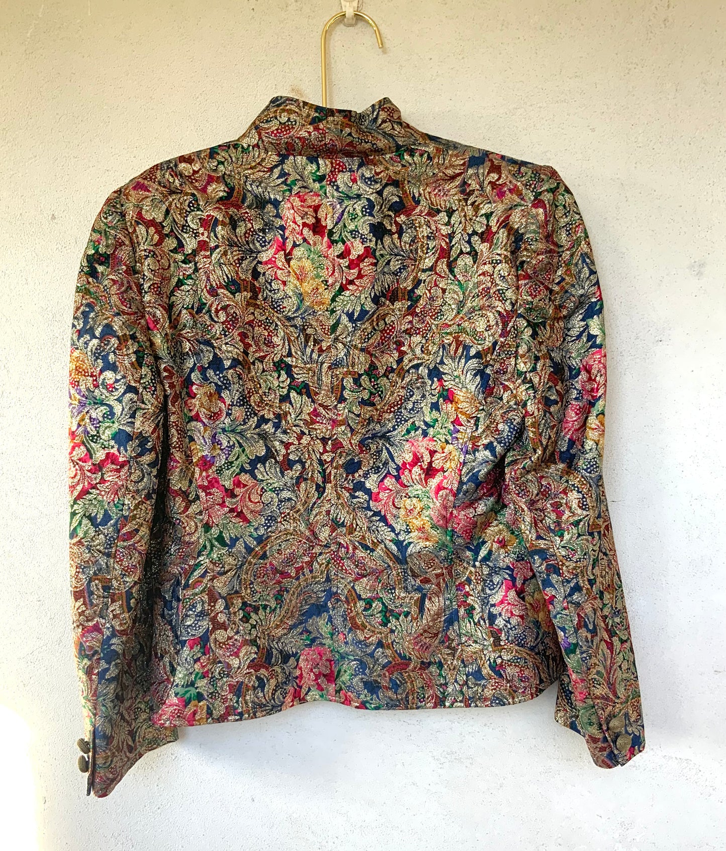 Tailleur jupe en brocard multicolore Ungaro vintage