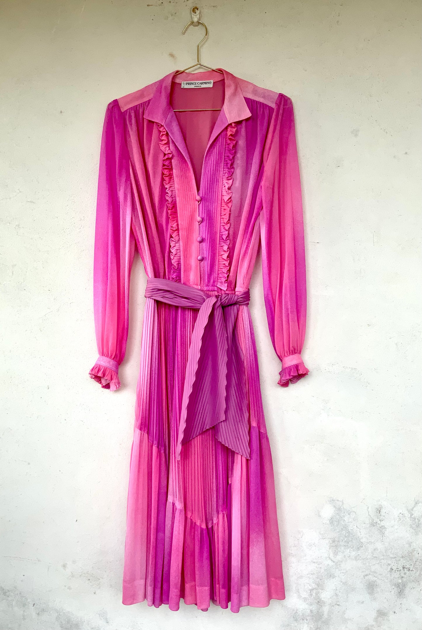 Robe rose Prince Carmino Paris vintage