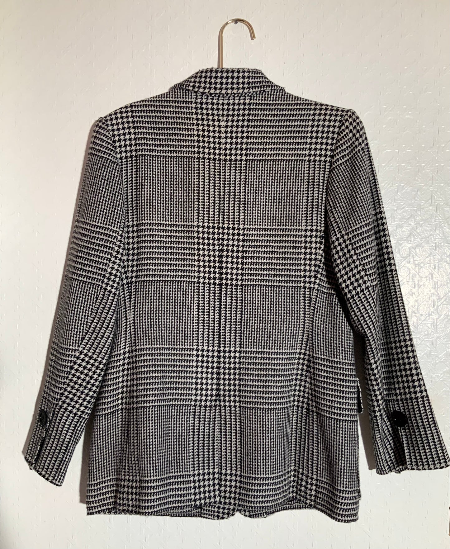 Veste Prince de Galles noir et blanc Yves Saint Laurent vintage