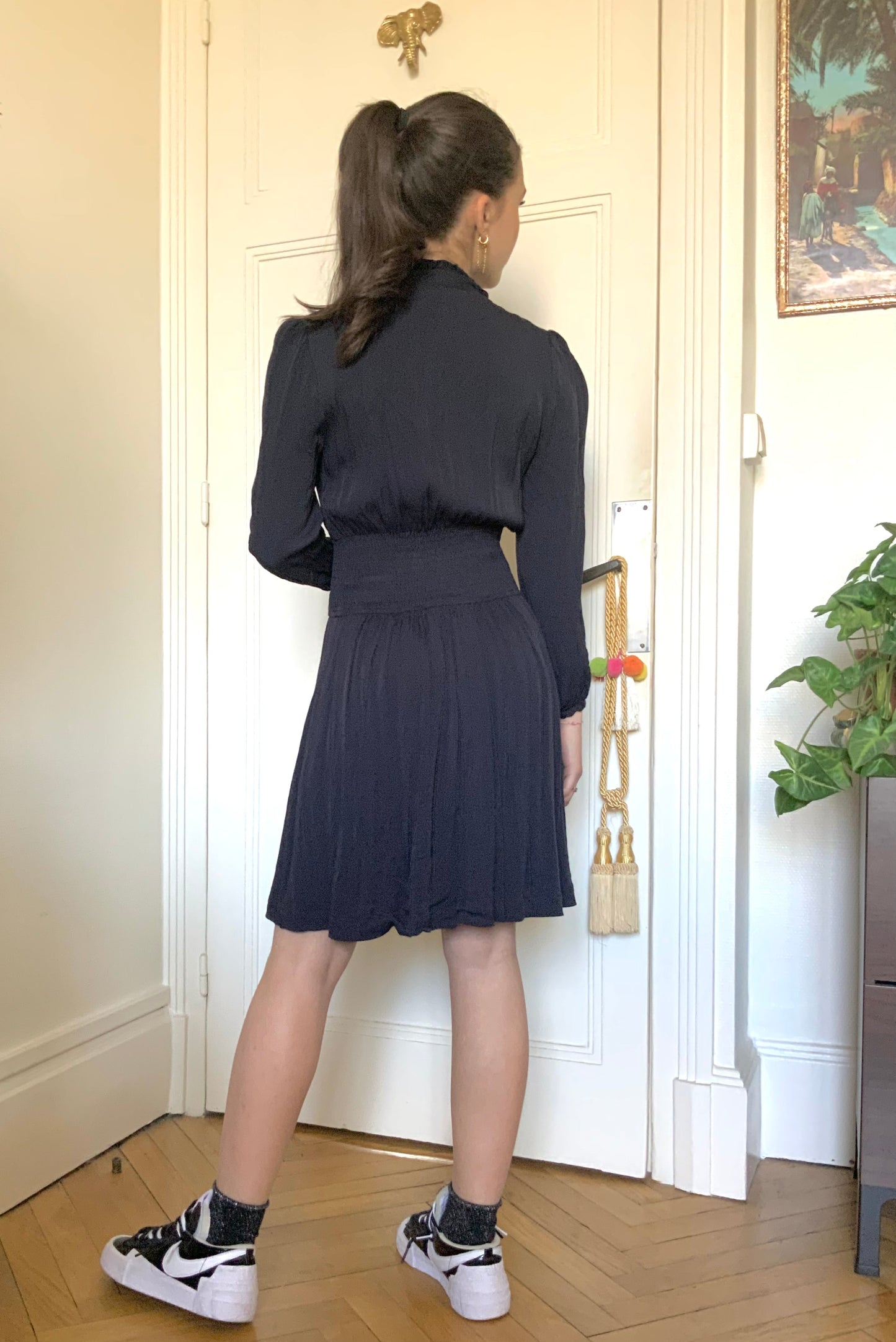 Robe courte bleue nuit Maje